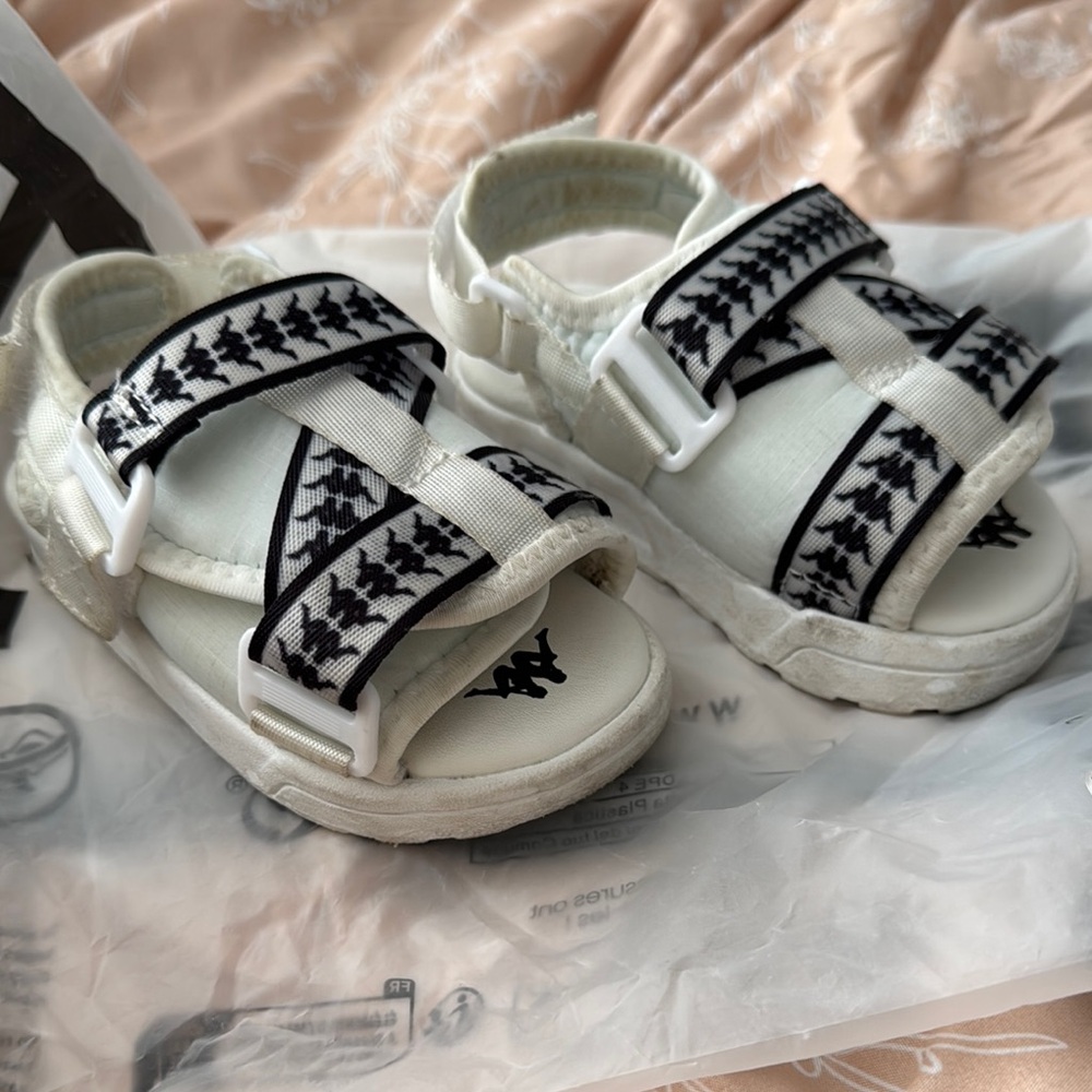 Kappa Kids Sandals in White and Black